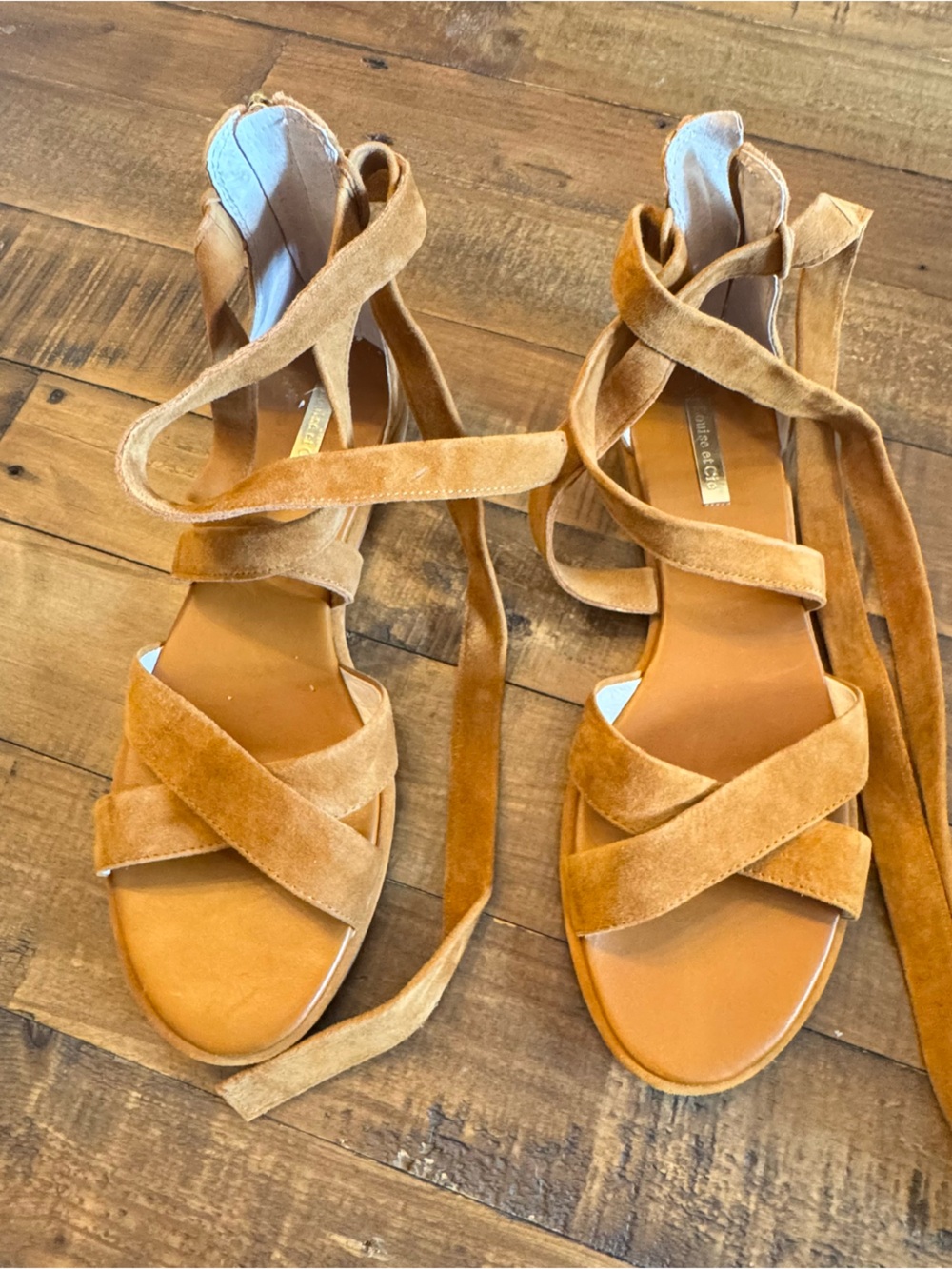 LOUISE ET CIE Suede Lace-Up Gladiator Sandals